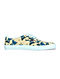 Yellow-Blue Handcrafted Cotton Shoes for Women