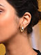 Gold Tone Silver Stud Earrings with Pearls