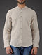 Ivory Mandarin Collar Full Sleeve Linen Shirt