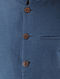 Blue Mandarin Collar Linen Jacket
