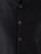 Black Mandarin Collar Linen Jacket