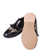 Black Sanganeri Cotton and Leather Oxford Shoes