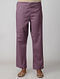 Purple Tie-up Waist Cotton Slub Pants