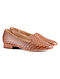 Tan Handcrafted Woven Leather Shoes