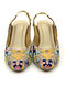 Multicolored Hand Embroidered Faux Leather Block Heels