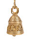 Golden Handmade Brass Hanging Temple Bell (L - 4in, W - 4in, H - 32in)