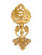 Golden Handmade Brass Oil Lamp Base with 2 Peacock (L - 4.3in, W - 4.3in, H - 9.2in)