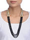 Black Gold Tone Kundan Inspired Onyx Necklace