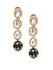 Black Gold Tone Kundan Inspired Meenakari Necklace with Earrings (Set of 2)