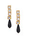 Black Gold Tone Kundan Inspired Stone Earrings