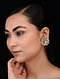 Gold Tone Kundan Inspired Stud Earrings