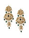 Green Gold Tone Kundan Inspired Chandbali Earrings