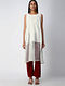 Ivory-Red Block-printed Cotton Jacket with Kota Dress (Set of 2)