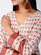 Ivory-Red Block-printed Cotton Dress