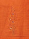 Orange Thread-embroidered Pintuck Mangalgiri Cotton Dress with Mirror Work