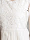 White Pleated & Embroidered Surface Embellished Cotton Dress