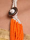 Orange Black Beaded Necklace