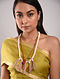 Beige Red Beaded Necklace With Jute