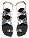 Silver Handcrafted Faux Leather Sandals