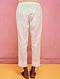 White Elasticated Waist Cotton Flax Pant with Pocket