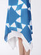 Blue-White Asymmetrical Shibori-dyed Cotton Dress