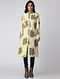 Ivory Quilted Printed Silk Jacket