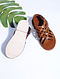 Tan Hand-crafted Criss-cross Leather Flats for Men