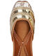 Golden Pearl and Sequins Embellished Silk and Leather Juttis
