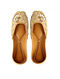 Beige Sequins-Embroidered Silk and Leather Juttis