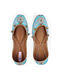 Blue Hand-Embroidered Leather Juttis with Embellishments