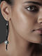 Black Tribal Silver Earrings