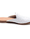 White Handwoven genuine Leather Mules