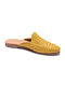 Yellow Handwoven Genuine Leather Mules