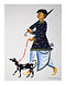 Limited Edition Kalighat pattachitra Babu walking dog Print on Archival Paper -8.25in x 11.6in