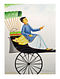 Limited Edition Kalighat pattachitra Babu returning from market with chickens Print on Archival Paper -8.25in x 11.6in