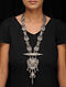 Tribal Silver Necklace with Floral Motif