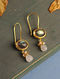 Labradorite and White Rainbow Gold-plated Silver Earrings