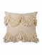 Off-White Embroidered Cotton Cushion Cover (16in x 16in)