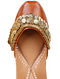 Tan Handcrafted Leather Juttis with Embellishments