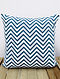 White-Indigo Printed Cotton Cushion Cover (16in x 16in )