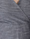 Grey V-Neck Cotton Chambray Dress