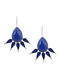 Lapis Lazuli Enameled Silver Earrings