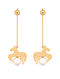 Gold Tone Handcrafted Earrings with Pearls