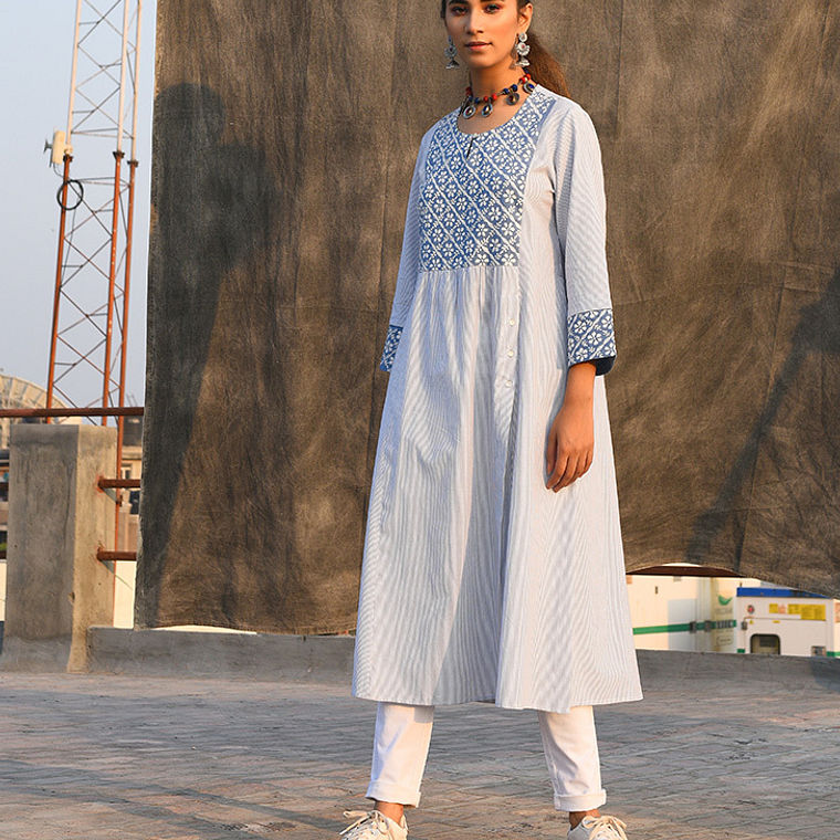 Buy Soak Up The Sun Sufia Chikankari cotton dresses, kurtas and more to ...