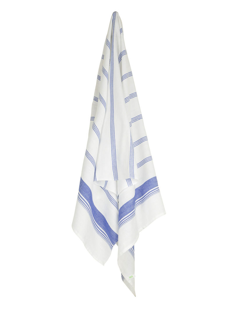 Ivory-Turquoise Candy Stripe Cotton Towel